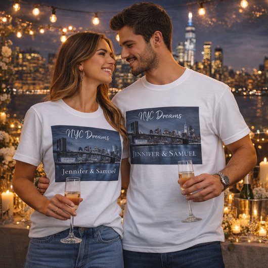 NYC Dreams Couples Romantic  T-Shirt