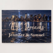 NYC Dreams Romantic Skyline Couples Keepsake Puzzle (Horizontal)
