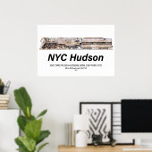 NYC Dreyfuss Hudson-Dampflokomotive. Profil Poster (Heimbüro)
