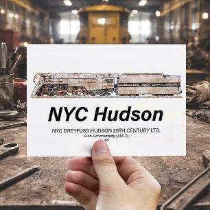 NYC Dreyfuss Hudson-Dampflokomotive. Profil Postkarte