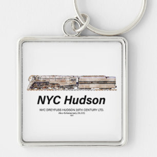 NYC Dreyfuss Hudson-Dampflokomotive. Profil Schlüsselanhänger