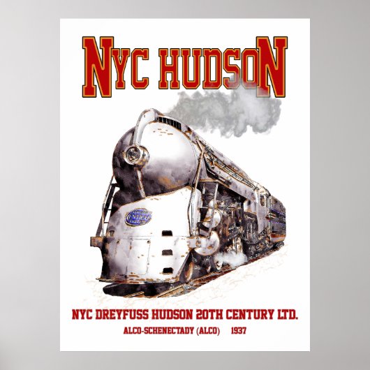 NYC Dreyfuss Hudson Loco. 20th Century Limited Poster (Vorne)