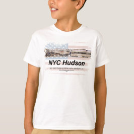 NYC Dreyfuss Hudson Locomotive. American flag T-Shirt