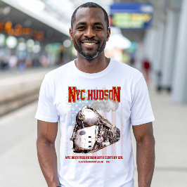NYC Dreyfuss Hudson Locomotive. American flag T-Shirt
