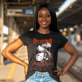 NYC Dreyfuss Hudson Locomotive. American flag T-Shirt