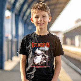 NYC Dreyfuss Hudson Locomotive. American flag T-Shirt