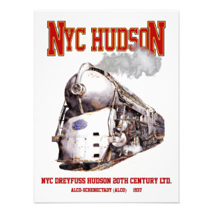 NYC Dreyfuss Hudson-Lokomotive. 20th Century Limit Fotodruck