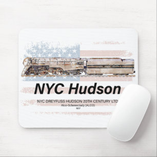 NYC Dreyfuss Hudson-Lokomotive. Amerikanische Flag Mousepad