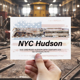 NYC Dreyfuss Hudson Lokomotive. Amerikanische Flag Postkarte