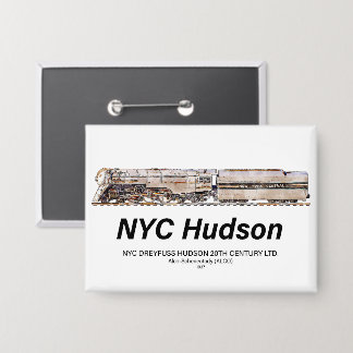 NYC Dreyfuss Hudson Steam Locomotive. Profile Button