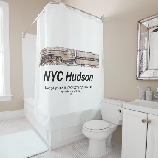 NYC Dreyfuss Hudson Steam Locomotive. Profile Duschvorhang (Beispiel)