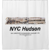 NYC Dreyfuss Hudson Steam Locomotive. Profile Duschvorhang (Vorderseite)