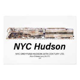 NYC Dreyfuss Hudson Steam Locomotive. Profile Fotodruck