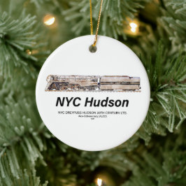 NYC Dreyfuss Hudson Steam Locomotive. Profile Keramik Ornament