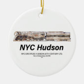 NYC Dreyfuss Hudson Steam Locomotive. Profile Keramik Ornament (Vorne)