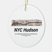 NYC Dreyfuss Hudson Steam Locomotive. Profile Keramik Ornament (Links)