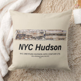 NYC Dreyfuss Hudson Steam Locomotive. Profile Kissen