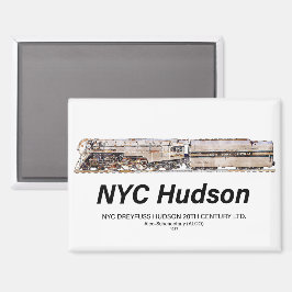 NYC Dreyfuss Hudson Steam Locomotive. Profile Magnet