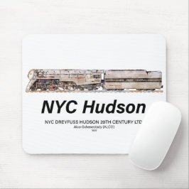 NYC Dreyfuss Hudson Steam Locomotive. Profile Mousepad