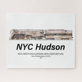 NYC Dreyfuss Hudson Steam Locomotive. Profile Puzzle