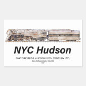 NYC Dreyfuss Hudson Steam Locomotive. Profile Rechteckiger Aufkleber (Vorderseite)