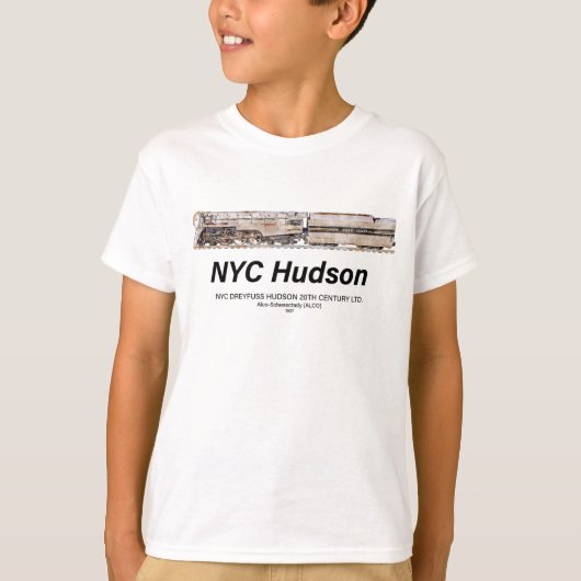 NYC Dreyfuss Hudson Steam Locomotive. Profile T-Shirt (Vorderseite)
