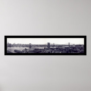 NYC East River überbrückt Foto 1909 Poster