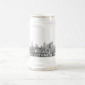 NYC einfarbiger Skylinetext Bierglas (Mittel)