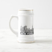 NYC einfarbiger Skylinetext Bierglas (Links)