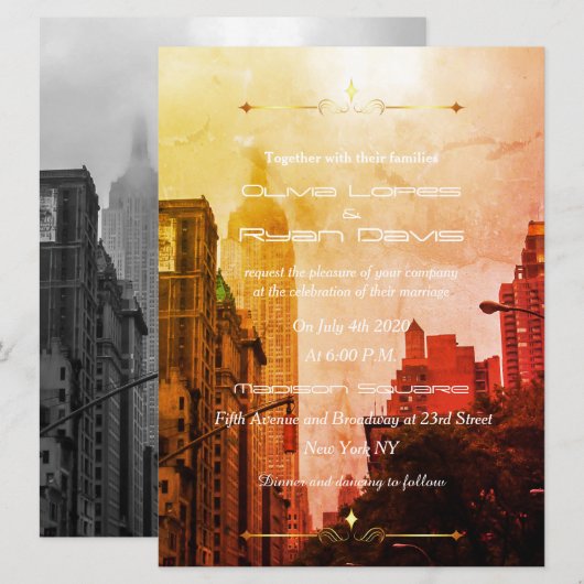 NYC EINLADUNG (Vorne/Hinten)