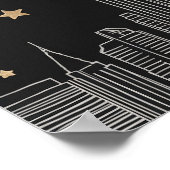 NYC Empire State Sketch I Starry Night Poster (Ecke)