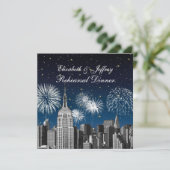 NYC ESB Skyline Blue Star Firewks Probe Abendessen Einladung (Stehend Vorderseite)