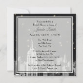 NYC ESB Skyline Etched Black Starry Bridal Showroo Einladung (Rückseite)