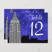 NYC ESB Skyline Silhouette Blu2 Strry Tischnummer (Vorne/Hinten)
