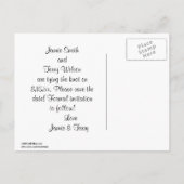 NYC ESB Skyline Silhouette Blue Starry Rett Date Ankündigungspostkarte (Rückseite)