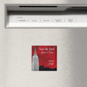 NYC ESB Skyline Silhouette Red Star Rett Date Magnet (In Situ (Geschirrspüler))