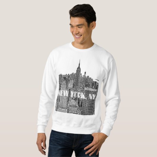 NYC Etched Skyline von oben Sweatshirt (Vorne ganz)