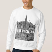 NYC Etched Skyline von oben Sweatshirt (Vorderseite)