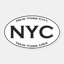 NYC Euro Style Oval Logo Ovaler Aufkleber