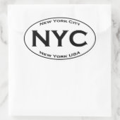 NYC Euro Style Oval Logo Ovaler Aufkleber (Tasche)