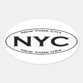 NYC Euro Style Oval Logo Ovaler Aufkleber