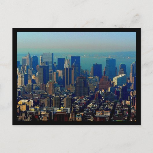 NYC Financial District 70er Style Postkarte (Vorderseite)