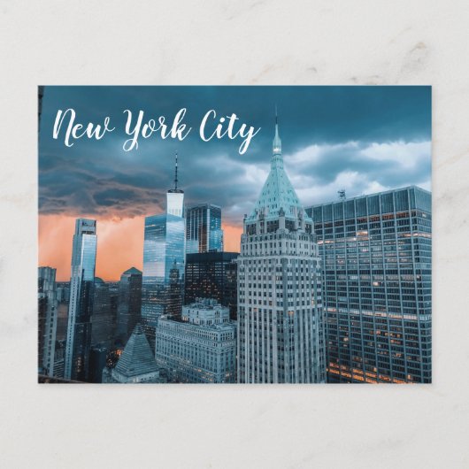 NYC Financial District Postcard Postkarte (Vorderseite)