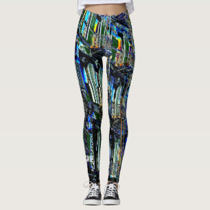 NYC Fire Escapes Pop Kunst mit Personalisiertem Na Leggings