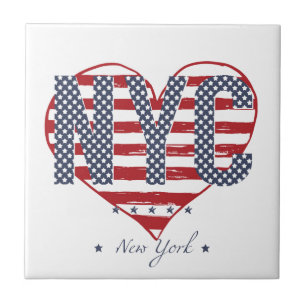 NYC Flagge-Herz Fliese