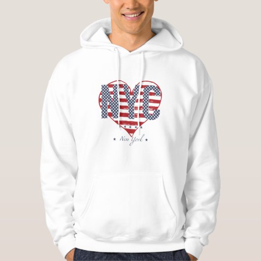 NYC Flagge-Herz Hoodie (Vorderseite)