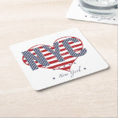 NYC Flagge-Herz Rechteckiger Pappuntersetzer (angewinkelt)
