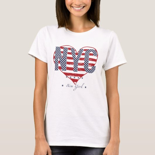 NYC Flagge-Herz T-Shirt (Vorderseite)