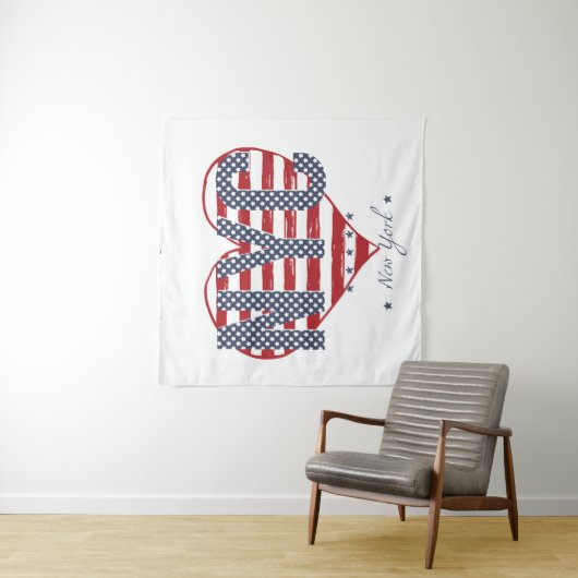 NYC Flagge-Herz Wandteppich (Beispiel)