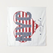 NYC Flagge-Herz Wandteppich (Vorderseite)